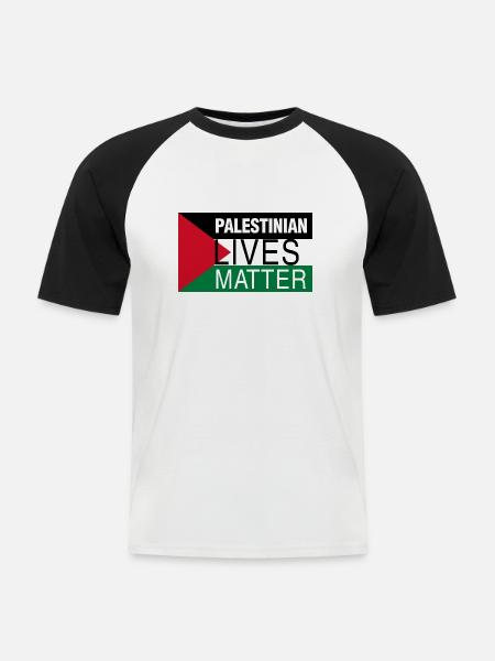 Palestinian Lives Matter Fun Gift - Men's Baseball T-Shirt - white/black
