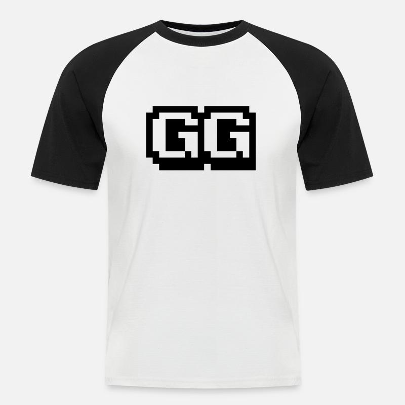 Nerd Good Game - Männer Baseball-T-Shirt - Weiß/Schwarz