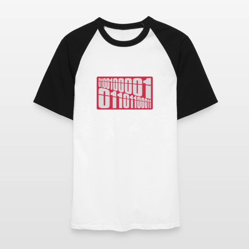 Langage de programme de code binaire T-shirt baseball manches courtes Homme