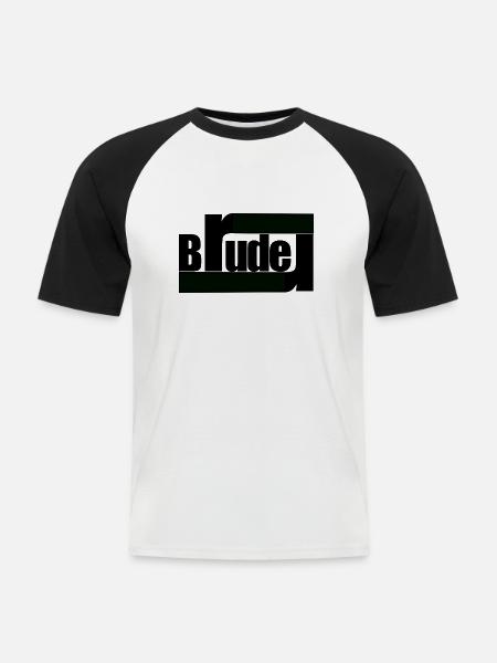 Bruder - Männer Baseball-T-Shirt - Weiß/Schwarz