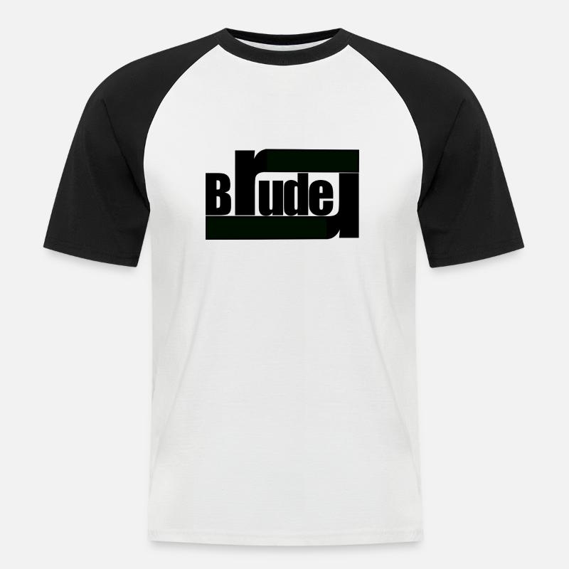 Bruder - Männer Baseball-T-Shirt - Weiß/Schwarz