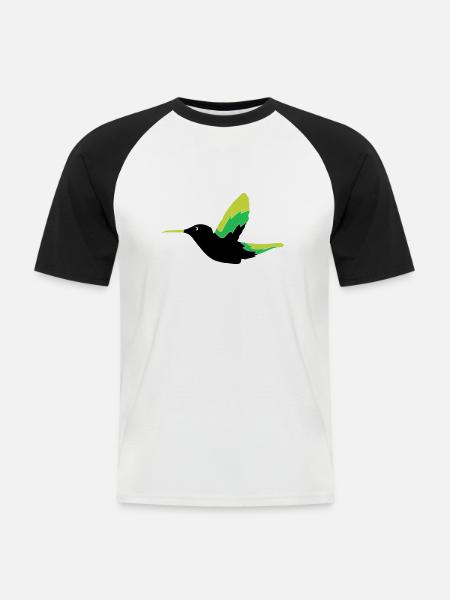 Hummingbird Bird - Men's Baseball T-Shirt - white/black