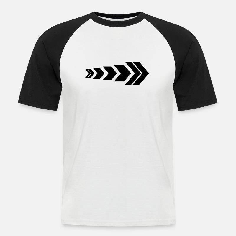 Pfeil - Männer Baseball-T-Shirt - Weiß/Schwarz