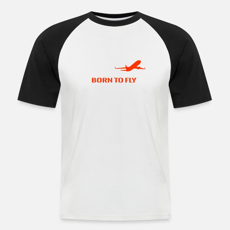 Flugzeug Pilot Evolution - Männer Baseball-T-Shirt - Weiß/Schwarz