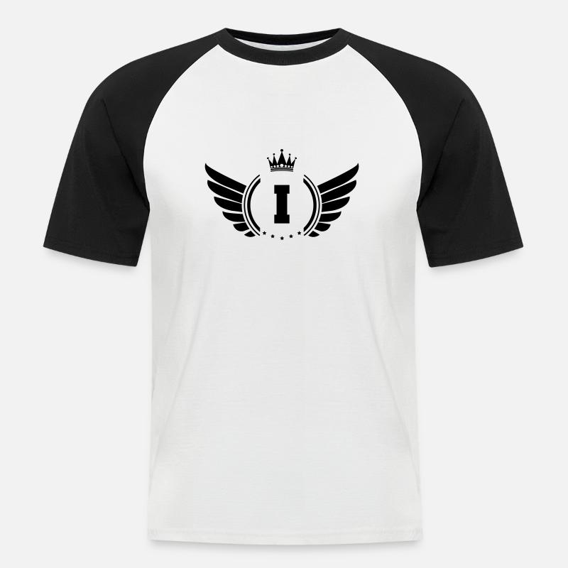 wappen i - Männer Baseball-T-Shirt - Weiß/Schwarz