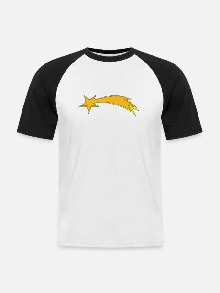 christmas star - Männer Baseball-T-Shirt - Weiß/Schwarz