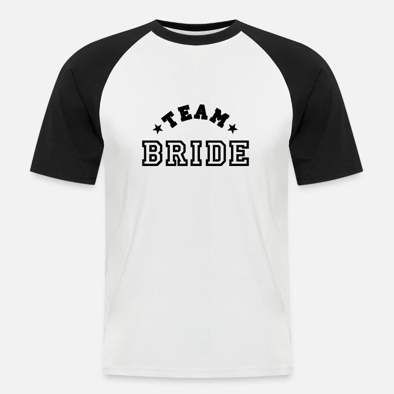 team bride - Männer Baseball-T-Shirt - Weiß/Schwarz