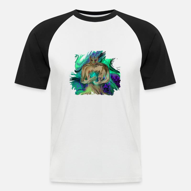 Mana Guard - Männer Baseball-T-Shirt - Weiß/Schwarz