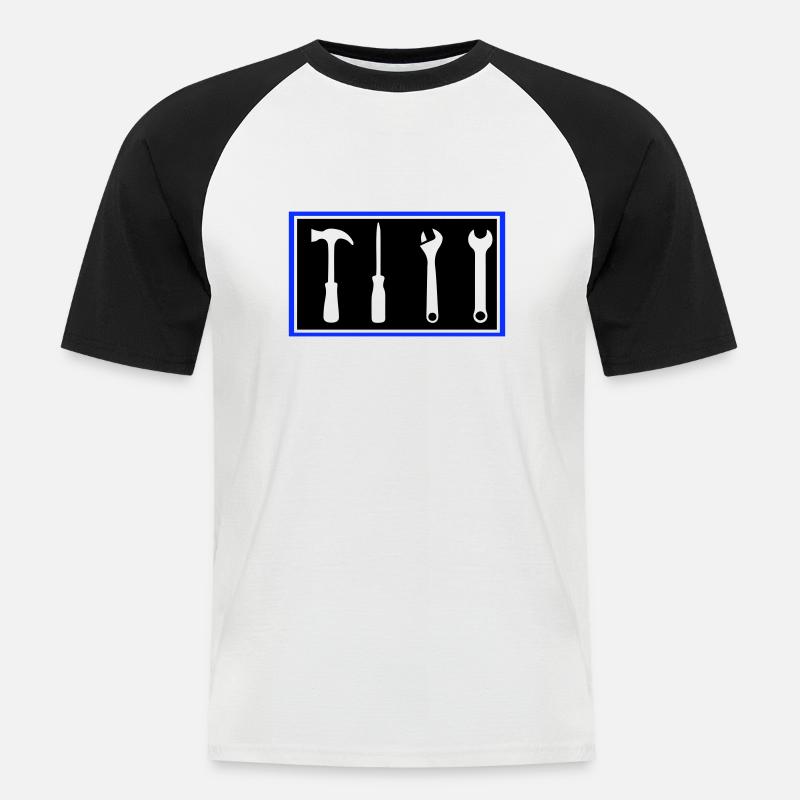 werkzeug - Männer Baseball-T-Shirt - Weiß/Schwarz
