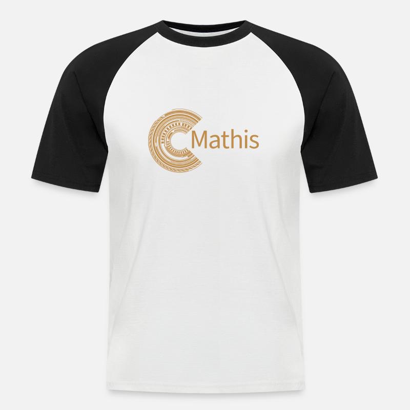Für Mathis - Männer Baseball-T-Shirt - Weiß/Schwarz