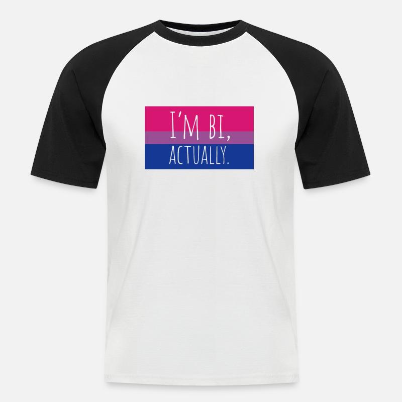 Ich bin eigentlich bi - Männer Baseball-T-Shirt - Weiß/Schwarz