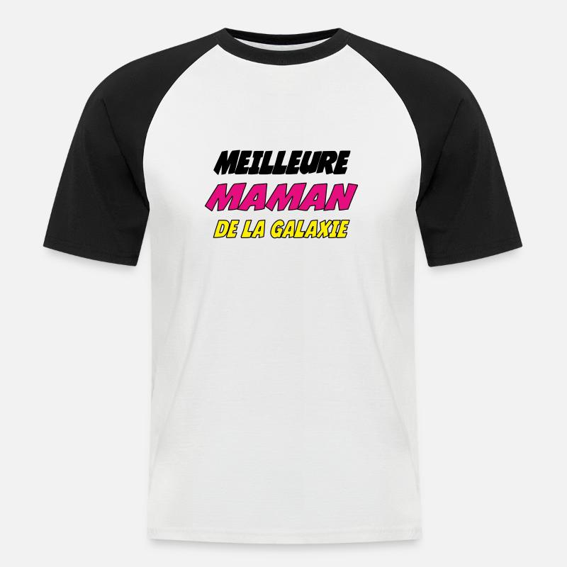 DIE BESTE MUTTER DER GALAXIE - Männer Baseball-T-Shirt - Weiß/Schwarz