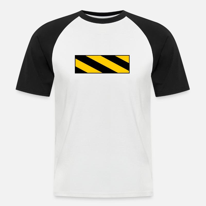 warning sign - Männer Baseball-T-Shirt - Weiß/Schwarz