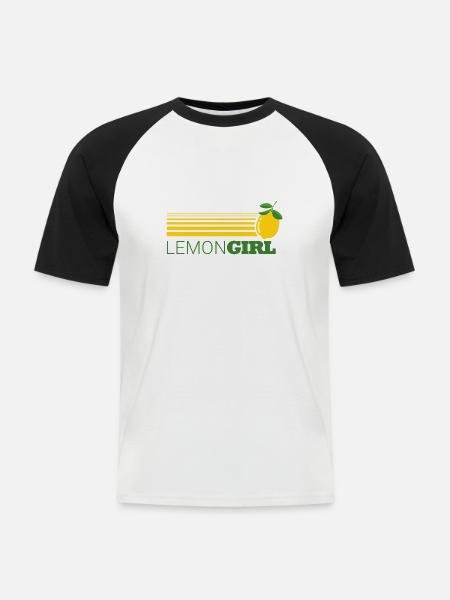 lemon girl - lemon - Men's Baseball T-Shirt - white/black