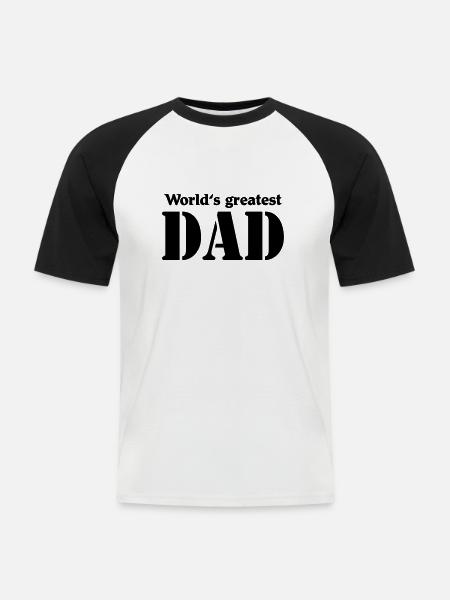 World's greatest Dad - Männer Baseball-T-Shirt - Weiß/Schwarz