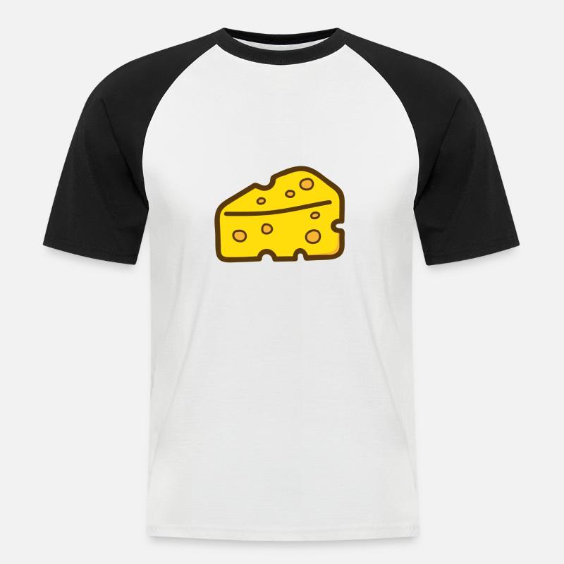 Alles Käse oder Cheese - Männer Baseball-T-Shirt - Weiß/Schwarz