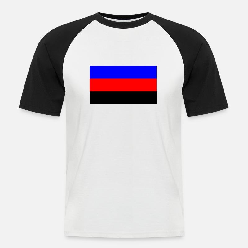 polyamor pride - Männer Baseball-T-Shirt - Weiß/Schwarz