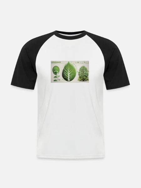 Botanical Tree - Männer Baseball-T-Shirt - Weiß/Schwarz