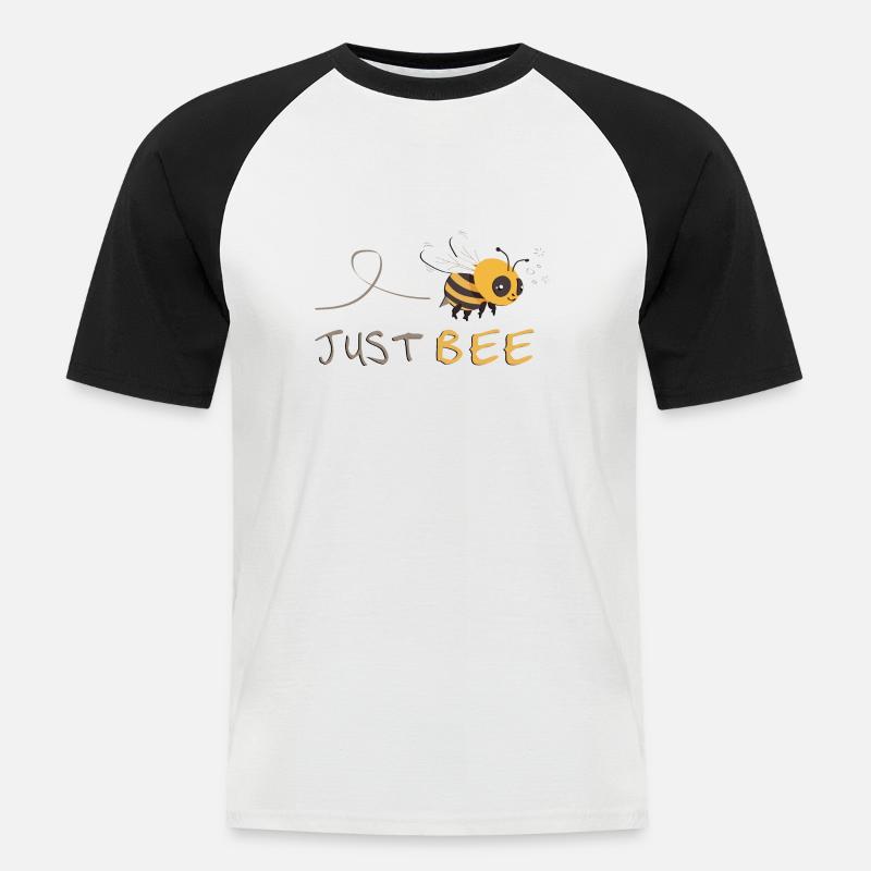 Just Bee - Sei du selbst! - Männer Baseball-T-Shirt - Weiß/Schwarz
