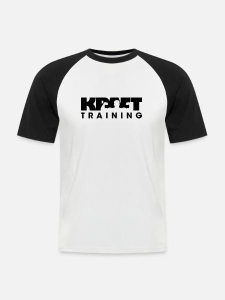 krafttraining - Männer Baseball-T-Shirt - Weiß/Schwarz