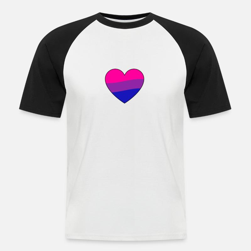 Pride Bisexual - Männer Baseball-T-Shirt - Weiß/Schwarz