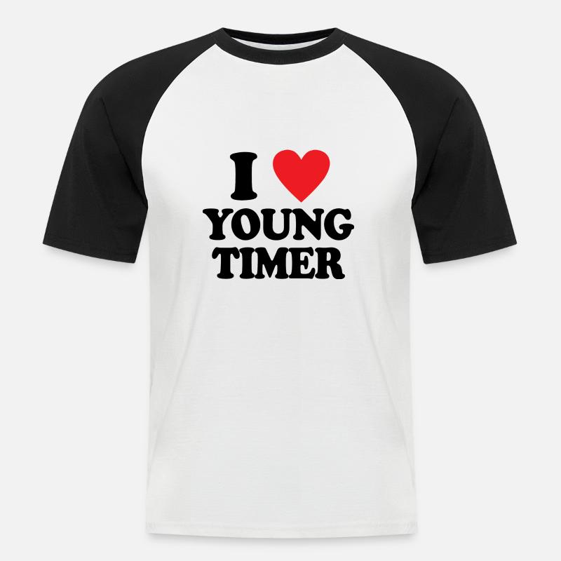 Youngtimer Oldtimer Autosammler Geschenk Schrauber - Männer Baseball-T-Shirt - Weiß/Schwarz