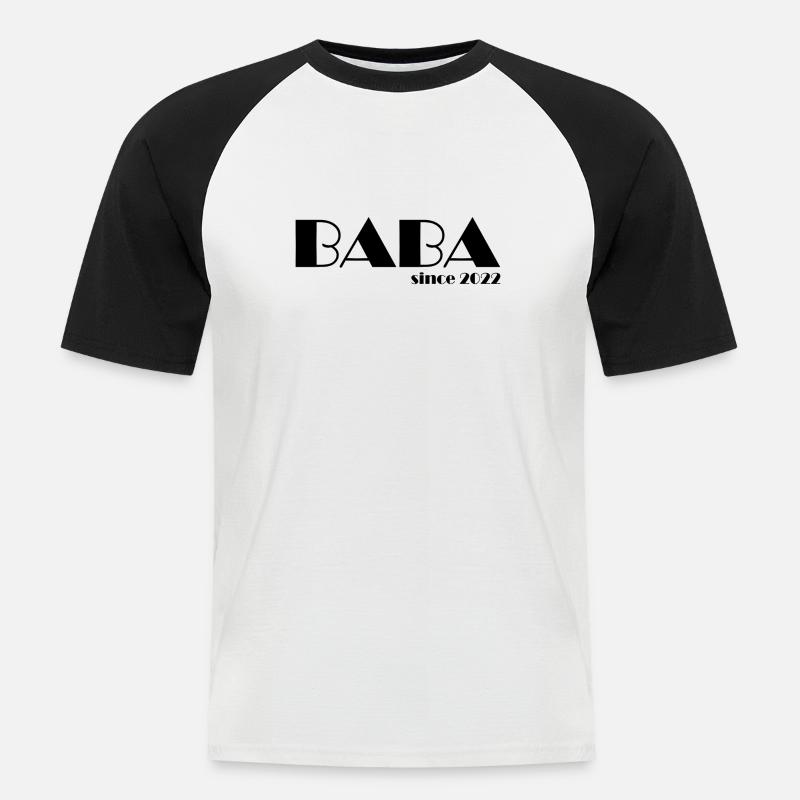 BABA since 2022 s - Männer Baseball-T-Shirt - Weiß/Schwarz