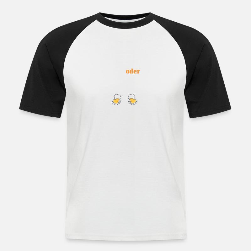 Bier oder Helles? Ich schwanke noch! - Männer Baseball-T-Shirt - Weiß/Schwarz