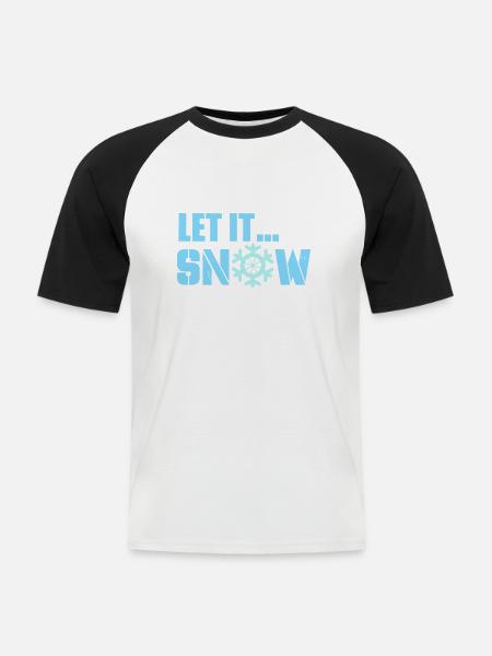 let it snow - Men's Baseball T-Shirt - white/black