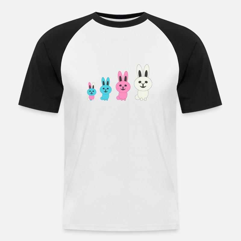 Evolution süss - Männer Baseball-T-Shirt - Weiß/Schwarz