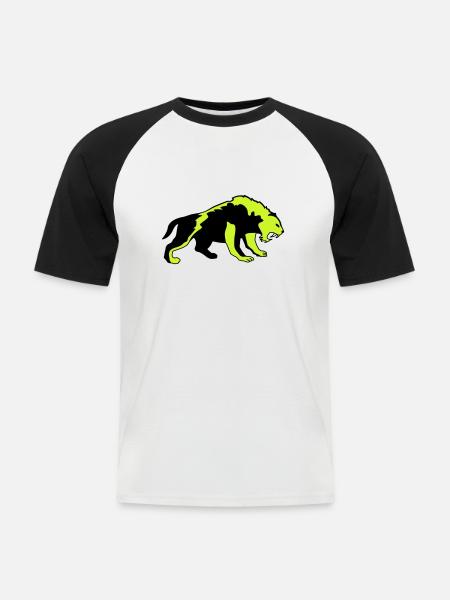 tiger 02 - Männer Baseball-T-Shirt - Weiß/Schwarz