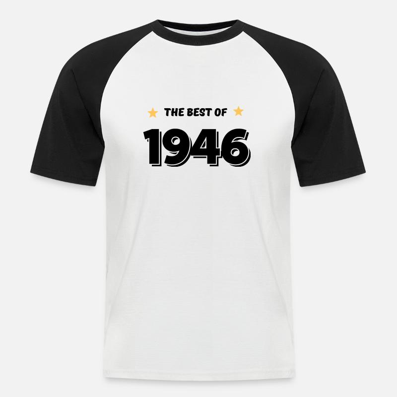 Das Beste von 1946 - Männer Baseball-T-Shirt - Weiß/Schwarz