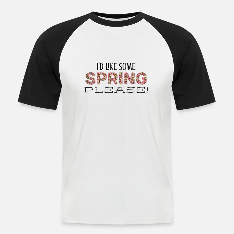 spring please sw - Men's Baseball T-Shirt - white/black