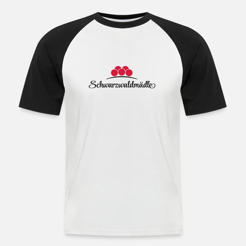 Schwarzwaldmädle - Männer Baseball-T-Shirt - Weiß/Schwarz