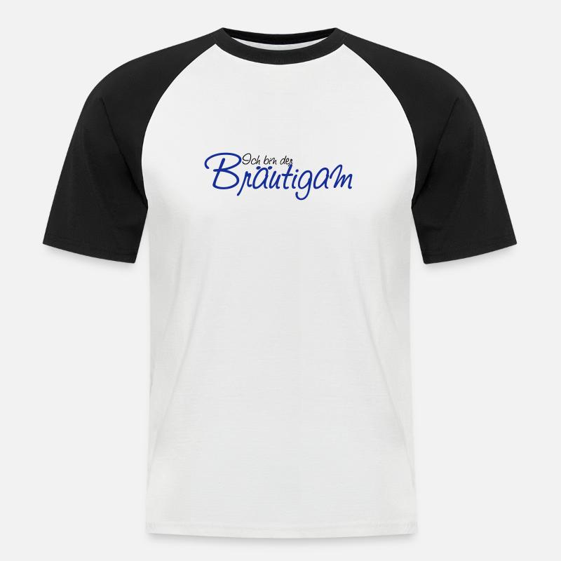 ich_bin_der_braeutigam - Männer Baseball-T-Shirt - Weiß/Schwarz