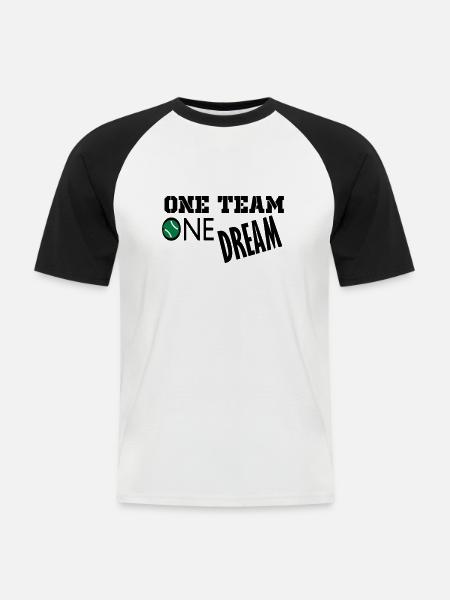 en drøm - Kortærmet herre-baseballshirt - hvid/sort