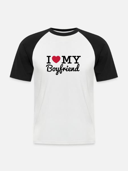 i love my boy - Men's Baseball T-Shirt - white/black