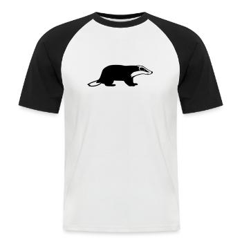 Das - Mannen baseballshirt korte mouw - wit/zwart - Voor - Nik (191cm)