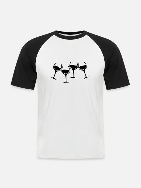 glaeser anstossen - Männer Baseball-T-Shirt - Weiß/Schwarz