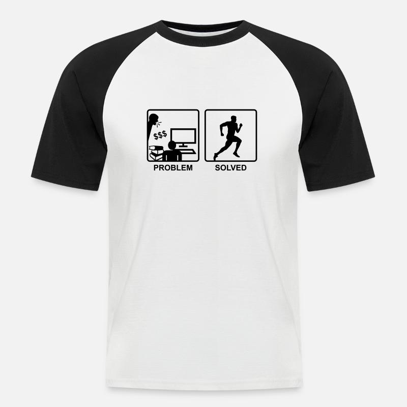 Running solves problems - Man - T-shirt baseball manches courtes Homme - blanc/noir