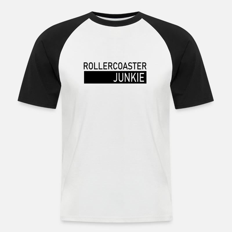 Rollercoaster Achterbahn - Männer Baseball-T-Shirt - Weiß/Schwarz