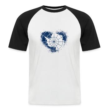 Antarktis - Männer Baseball-T-Shirt - Weiß/Schwarz - Vorne - Nik (191cm)