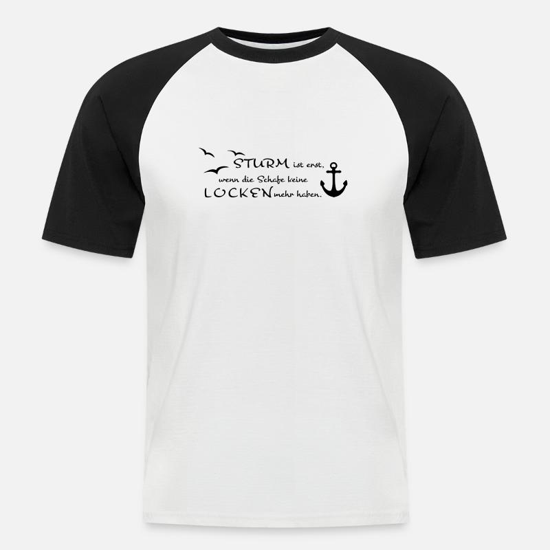 Sturm und Locken - Männer Baseball-T-Shirt - Weiß/Schwarz