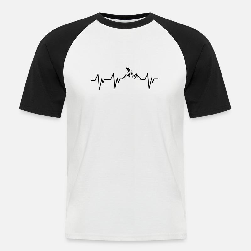 Snowboard Snowboarder - Männer Baseball-T-Shirt - Weiß/Schwarz
