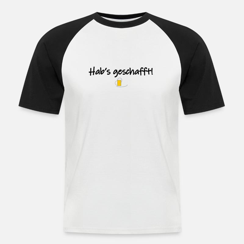 Hab's geschafft! - Männer Baseball-T-Shirt - Weiß/Schwarz