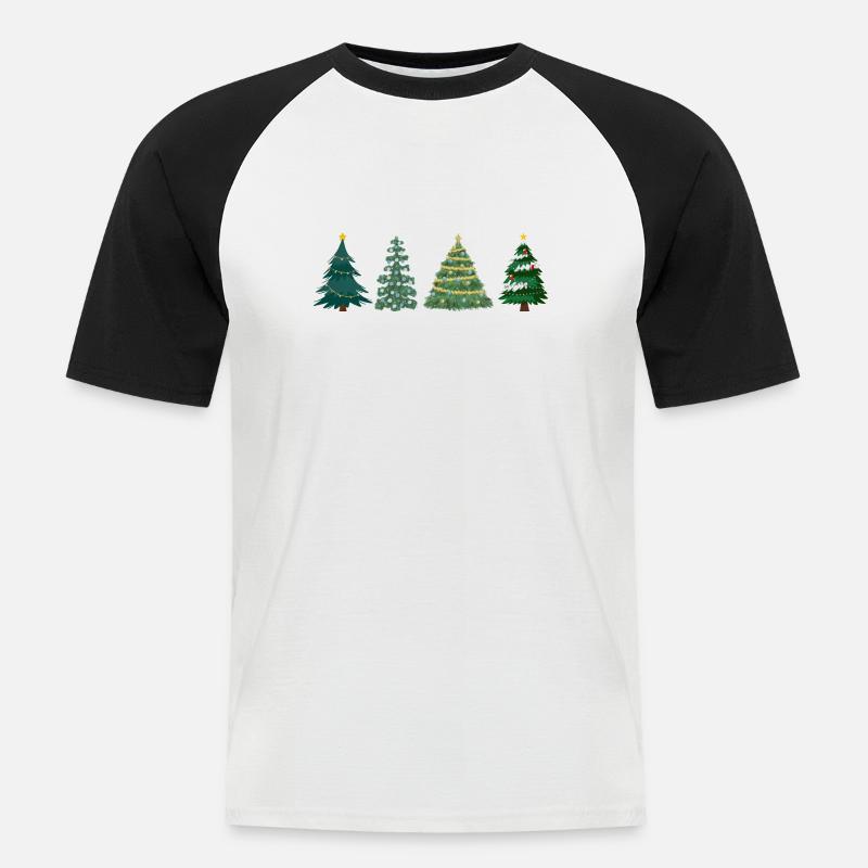 Weihnachtsbäume Geschenkidee - Männer Baseball-T-Shirt - Weiß/Schwarz