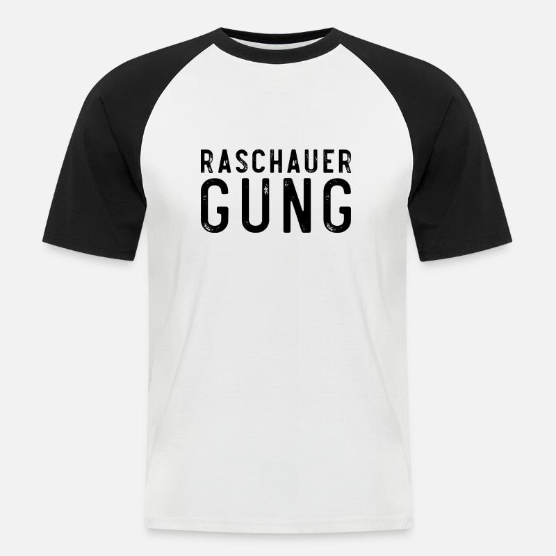 Raschauer Gung - Männer Baseball-T-Shirt - Weiß/Schwarz