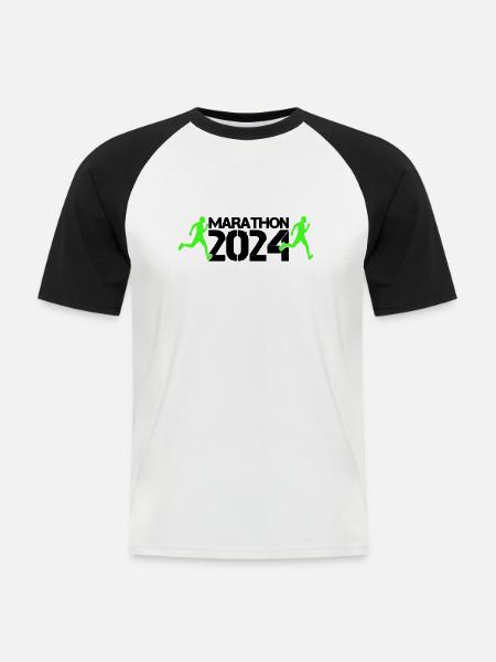 Marathon 2024 - Men's Baseball T-Shirt - white/black