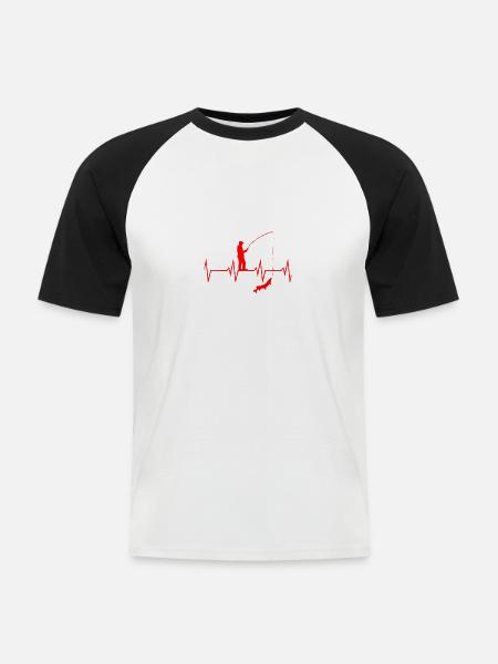 Angel Herzschlag - Männer Baseball-T-Shirt - Weiß/Schwarz