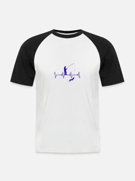Angel Herzschlag - Männer Baseball-T-Shirt - Weiß/Schwarz